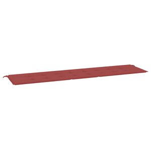 vidaXL Cuscino per Panca Rosso Vino 200x50x4 cm in Tessuto Oxford