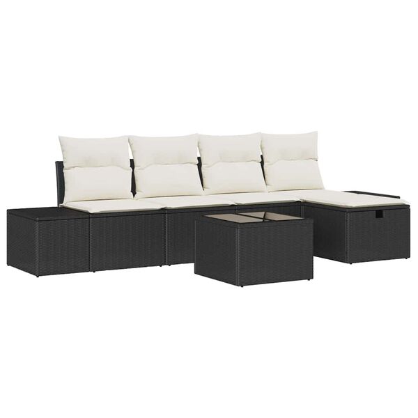 vidaXL Set di divani con cuscino 6 pcs polyrattan