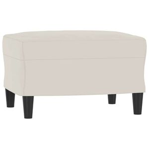 vidaXL Poggiapiedi Crema 60x50x41 cm in Velluto