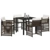 vidaXL Set da Pranzo per Giardino 5 pcs Marrone polyrattan