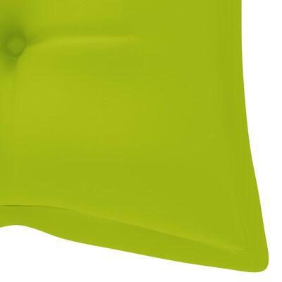vidaXL Dondolo con Cuscino Verde Brillante 120 cm in Massello di Teak