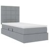 vidaXL Letto con contenitore e materasso Grigio chiaro 90 x 200 cm