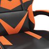 vidaXL Sedia da Gaming con Poggiapiedi Nero e Arancione in Similpelle