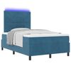 vidaXL Letto a Sorgente LED Blu Scuro 120 x 190 cm Tessuto