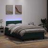 vidaXL Letto a Molle con Materasso e LED Verde Scuro 120x210 cm Velluto