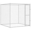 vidaXL Gabbia per cani Argento 200 x 200 x 200 cm Acciaio zincato