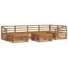 vidaXL Set di divani da esterno 7 pz Naturale Legno di Acacia Massello