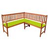 vidaXL Panca da Giardino ad Angolo con Cuscini 150 cm Massello Acacia