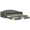 vidaXL Divano Letto Estraibile Cassetti Grigio Scuro 90x200cm Tessuto