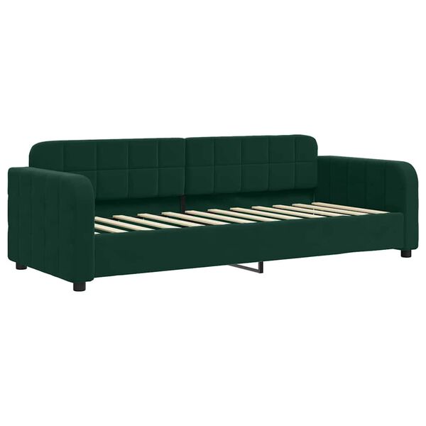 vidaXL Divano Letto Estraibile Cassetti Verde Scuro 80x200cm Velluto