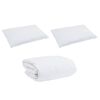 vidaXL Set di Piumoni con cuscino 3 pcs Bianco Piuma d'anatra