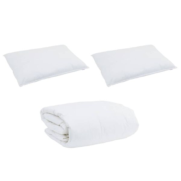 vidaXL Set di Piumoni con cuscino 3 pcs Bianco Piuma d'anatra