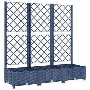 vidaXL Fioriera da Giardino e Graticcio Grigio Blu 120x40x121,5 cm PP
