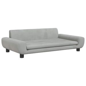 vidaXL Divano per Bambini Grigio Chiaro 100x54x33 cm in Velluto