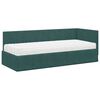 vidaXL Struttura Letto Angolare con Materasso 2 pcs Verde Velluto