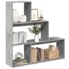vidaXL Libreria Divisorio 3Piani Grigio Cemento 123x29x123 Truciolato