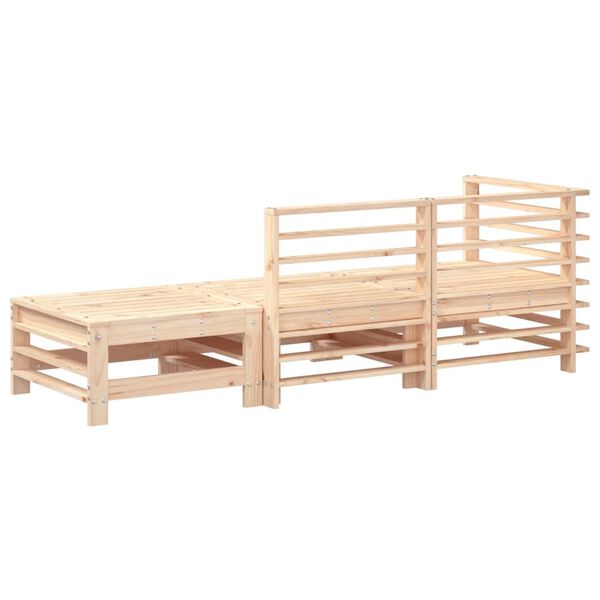 vidaXL Set Salotto da Giardino 3 pz in Legno Massello di Pino
