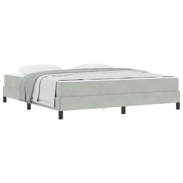 vidaXL Letto a molle con materasso Grigio chiaro 180 x 210 cm Tessuto