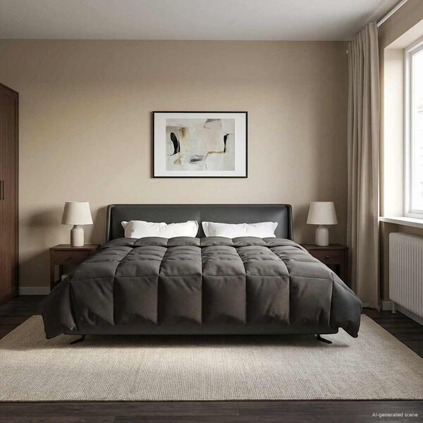 vidaXL Piumone Completo Annuale Antracite 200 x 220 cm Microfibra