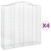 vidaXL Cesti Gabbioni ad Arco 4 pz 200x50x200/220 cm Ferro Zincato