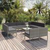vidaXL Set Divani da Giardino 12 pz con Cuscini in Polyrattan Grigio