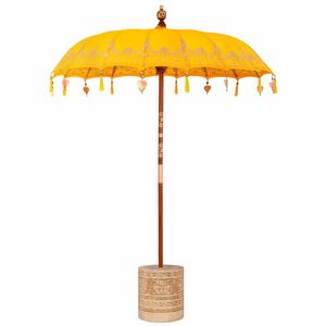 vidaXL Ombrello balinese con base Giallo 185 x 185 x 260 cm