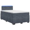 vidaXL Letto con Box Spring, Materasso e LED Grigio Scuro 120 x 190 cm