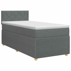 vidaXL Letto box spring con materasso Grigio Scuro 90 x 190 cm Tessuto