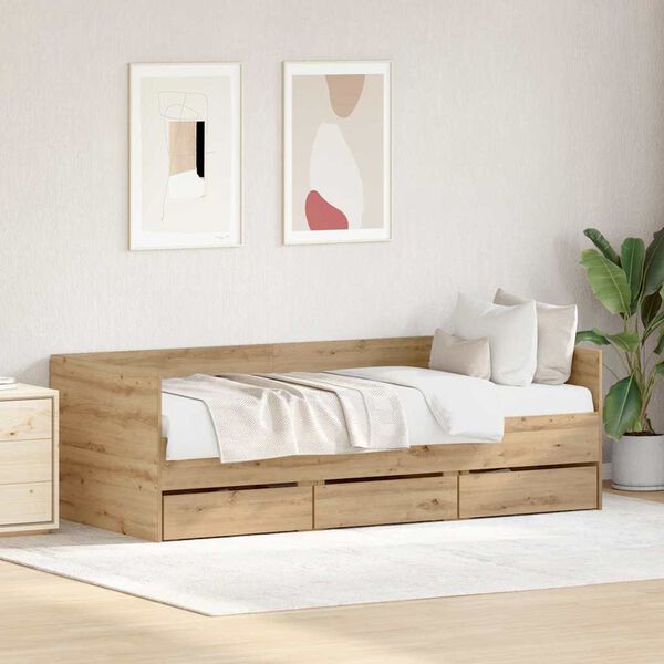 vidaXL Daybed Rovere artigianale 90 x 200 cm Legno multistrato