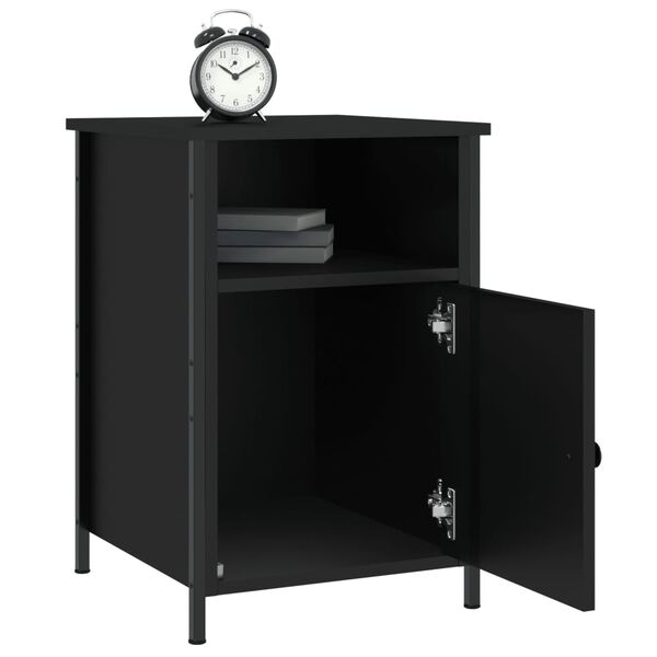 vidaXL Comodino Nero 40x42x60 cm in Legno Multistrato