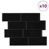vidaXL Piastrella subway 10 pcs Nero 29.4 x 21.4 cm Poliuretano e PET