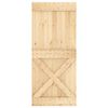 vidaXL Porta Scorrevole con Set Hardware 90x210 cm Legno Massello Pino