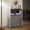 vidaXL Credenza con LED Grigio Cemento 72x34x100 cm Legno Multistrato