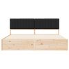 vidaXL Letto con Testiera Rivestita Nero 200 x 200 cm Pino massello