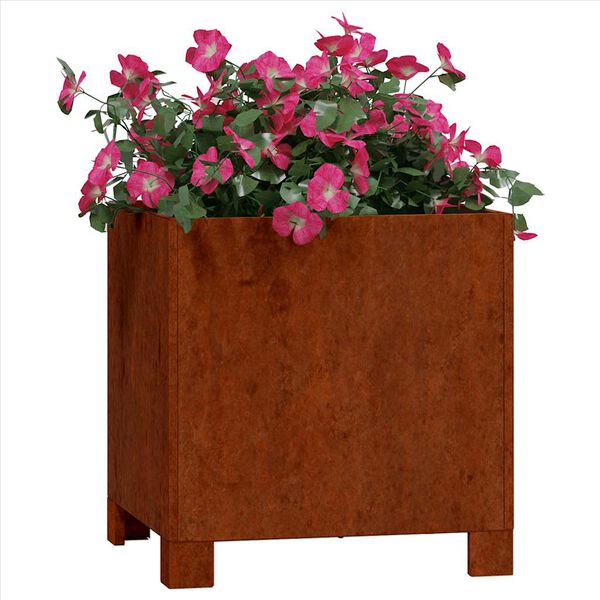 vidaXL Fioriera con Gambe Ruggine 30x30x30 cm Acciaio Corten