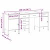 vidaXL Mobile da lavoro con cassetto 4 pcs Rosso 200 x 55 x 85 cm