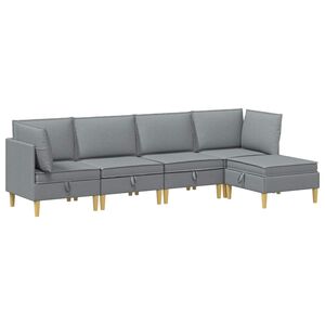 vidaXL Set di divani modulari con spazio di archiviazione 5 pz Tessuto