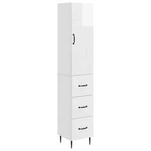 vidaXL Set di armadi 2 pcs Bianco Lucido 33 x 34,5 x 90 cm