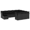 vidaXL Set Divani da Giardino 11 pz con Cuscini in Polyrattan Nero