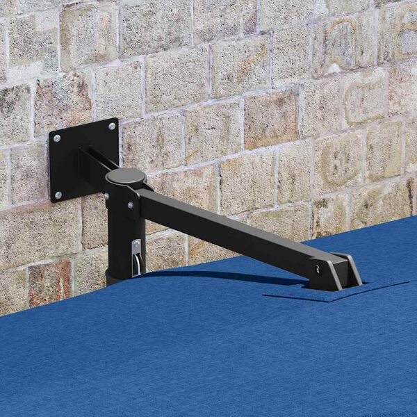 vidaXL Ombrello da giardino Blu e Nero 248.5 x 247.5 x 160 cm