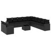 vidaXL Set Divani da Giardino 12 pz con Cuscini Nero in Polyrattan