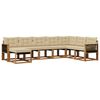 vidaXL Set di divani da esterno con cuscino 8 pcs Naturale e Beige