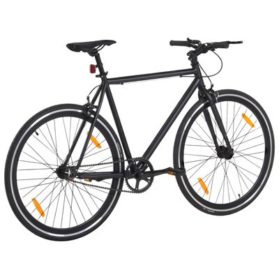 vidaXL Bicicletta a Scatto Fisso Nera 700c 55 cm