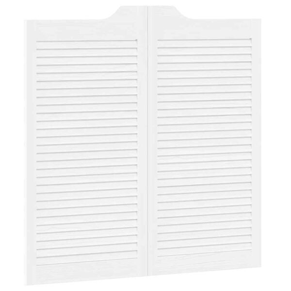 vidaXL Porte a Battente 1-Paio Design a Lamelle Bianco 100x100 cm