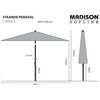 Madison Ombrellone da Giardino Corsica 200x250 cm Grigio