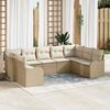vidaXL Set Divano da Giardino 9 pcs Beige polyrattan