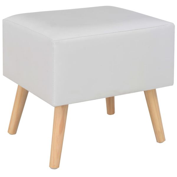 vidaXL Comodino Bianco 40x35x40 cm in Similpelle