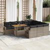 vidaXL Set Divani da Giardino 11 pz con Cuscini in Polyrattan Grigio