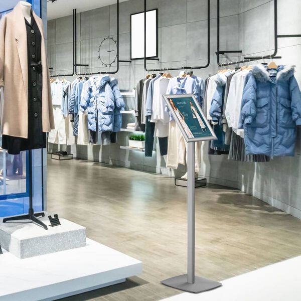 Europel Leggio su Piedistallo con Cornice a Scatto A4 25 mm Alluminio