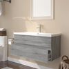 vidaXL Mobile Bagno e Lavabo Integrato Grigio Sonoma Legno Multistrato